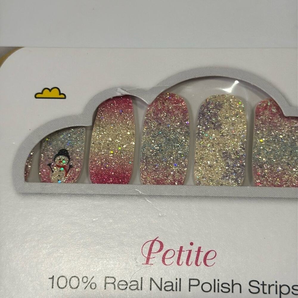 NWT Retired Color Street "Snow Biz" Petite Snowflakes Glitter Nail Strips
